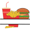 Pommesbuden-Logo oder Restaurant-Emblem