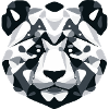 Geometric Panda Monochrome