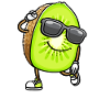 Dancing Kiwi with sunglasses