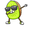 Dancing Kiwi with sunglasses