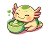 Matcha tea with Matcha Axolotl