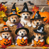 Halloween golden retrievers