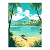 Kailua Hawaii Vintage Poster di viaggio WPA Souvenir