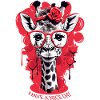 Cute giraffe with glasses