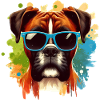 Bunte Boxer-Hund-Splash-Kunst