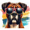 Cute Boxer Dog Art