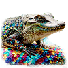 krokodil,bunt,pailetten,graffiti,gold,metallic