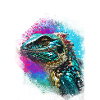leguan,bunt,pailetten,graffiti