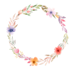 Customisable floral wreath, colourful