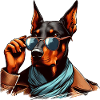 Doberman Wearing Sunglasses