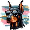 Doberman chiot Splash Art