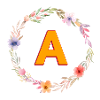 A Monogramm , bunter Blumenkranz