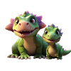 2 kid-friendly dinosaur friends