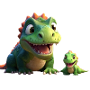 Two dinosaur friends cute