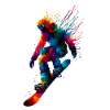 Bunte Splash Art Snowboarding Snowboard