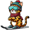 Ski Bengal Chat, Skieur Chat