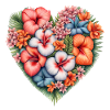 Heart of Hibiscus Flower Pattern