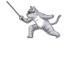 Fechten Katze Fechter degenkämpferfechter
