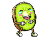 Kiwi Fruit Kawaii Emoticon