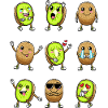 Kiwi Fruit Kawaii Emoticon