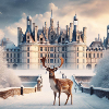 cerf majestueux au château