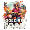 Cool gammel kvinde sjov bedstemor på motorcykel