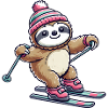 Sloth Ski Winter Vacation Skier
