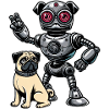 Robot carlin et maîtres amis