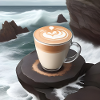 Stormy Sea Latte Art