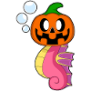 Hippocampe Halloween citrouille