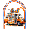 Kingsday Hippie Van Retro