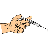 Syringe with coming out in hand