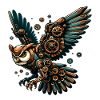 Steampunk Eule: Mechanischer Flug
