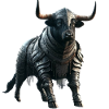 Stier mit Rüstung