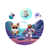 Cat on moon design
