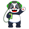 Panda Kopfhörer Musik