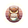 Mürrische Eule Mit Kaffee-morgenstimmung