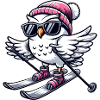 Schneeeule Skifahrer, Winterurlaub Charme