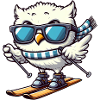 Schneeeule Skifahrer, Winterurlaub Charme