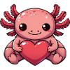 Axolotl Love Heart Valentine's Day