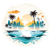 Tropical sunset vacation