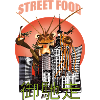 City and street food alien illustration