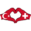 Turkey Switzerland Flag Hands Heart Shape