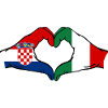 Croazia Italia Bandiera Mani Forma Di Cuore