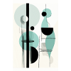Abstract Geometry in Teal Black