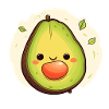 Happy avocado with pit