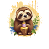 Kids Birthday Cute Sloth