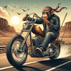 Cool monkey on a chopper