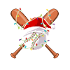 Santa Christmas Baseball Player