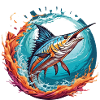 Springender Marlin Hochseefischen Tiefseefischen